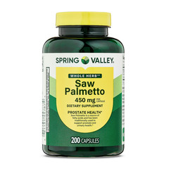 Spring Valley Whole Herb Saw Palmetto 450 mg Dietary Supplement 200 Capsules