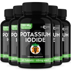 (5PK) – Potassium + Iodide Pills Tablets☆130 mg Supplement☆Survival Kit Fallout