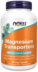 NOW Foods Magnesium Transporters 180 Veg Capsules Nervous System Support 08/25EX