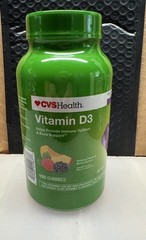 CVS Health Vitamin D Natural Peach & Berry Flavor Gummies 150 Count Exp. 9/27