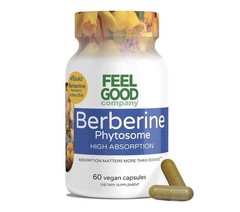 FeelGood Company Berberine 2200mg Phytosome Blood Sugar Support 60ct Exp 1/2029