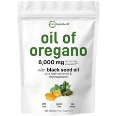 2 in 1 Oil of Oregano & Black Seed Softgels Count with Carvacrol,Immune Support
