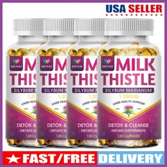 Milk Thistle (Silymarin) Dandelion Root Capsules For Liver Health Protect 1200MG
