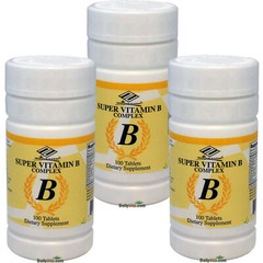 3 x Vitamin B Complex B6 Biotin Folic Acid Niacin 100 Tabs