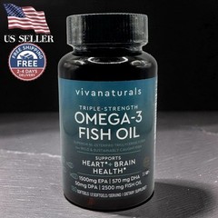 Vivanaturals Omega 3 Fish Oil Supplement Fish mg 2500 Oil 180 Softgels | Unisex