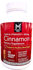 Member’s Mark Clinical Strength Cinnamon 500 mg Capsules 170 Count EXP 04/2028