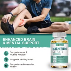 Magnesium Citrate Nerve & Muscle Function Cardiovascular Health 120-480Pills