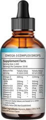 Kids Omega 3 Drops Vegan DHA EPA Liquid Vitamin Children Brain Vision Lemon 2oz