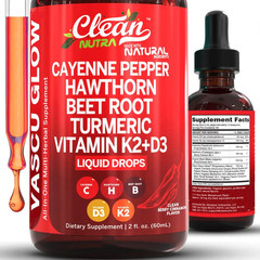 Cayenne Pepper Hawthorn Beet Root Turmeric Vitamin K2+D3 Liquid Drops 60ML