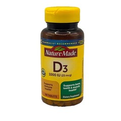 Nature Made Vitamin D3 1000iu (25 Mcg) 100 tablets Ex 09/2026