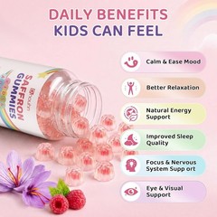Saffron Gummies for Kids & Adults, Saffron Supplements with 88.5mg Saffron Ex…