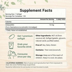 Micro Ingredients Astaxanthin 12mg Softgels Microalgae Antioxidant Skin
