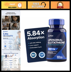 Liposomal Glutathione & NAC, Milk Thistle, Selenium, ALA | 5.84x Absorption, Det
