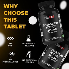 Potassium + Iodide Pills Tablets☆130 mg Supplement☆Survival Kit Fallout