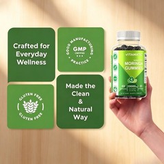 Vitamatic Moringa Gummies 10,000mg – Sugar Free for Natural Energy & Detox
