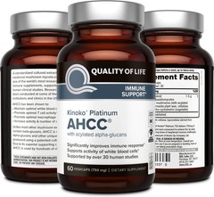 Kinoko Platinum AHCC 750 mg – Immune Supplement – Quality of Life – 60 Count