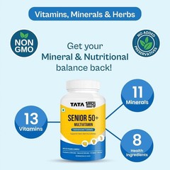 Tata 1mg Senior 50+ Multivitamin & Multimineral Tablets For Health Protection