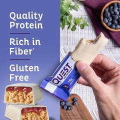 Quest Nutrition Crispy Blueberry Cobbler Hero Protein Bar, 16g Protein, 1g Su…