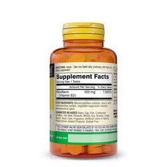 Mason Natural Vitamin B2 100 mg, Conversion of Food into Energy, 100 Tablets