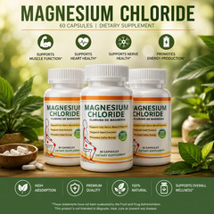 3 Magnesium Chloride 60 Capsules Mineral Supplement Nerve Muscle Heart Support