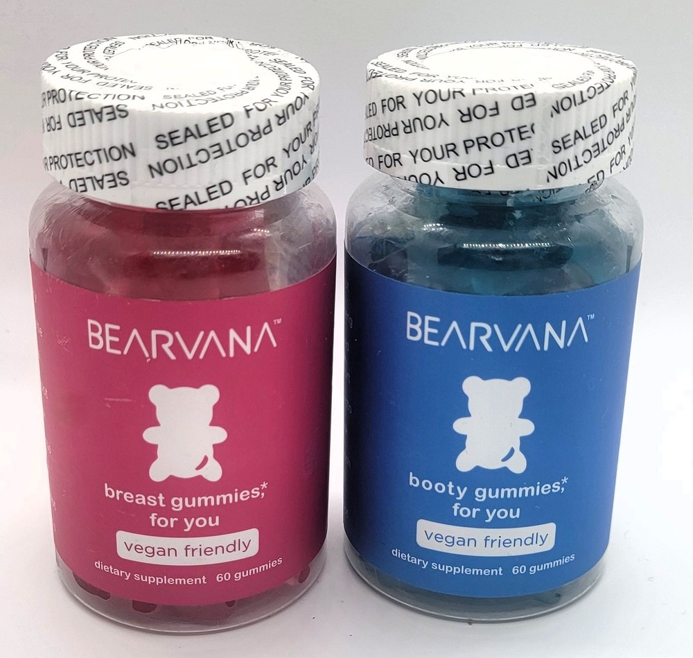 BEARVANA Gummies Top Support & Peach Gains 60 Gummies Each Combo 2 Pack NEW!