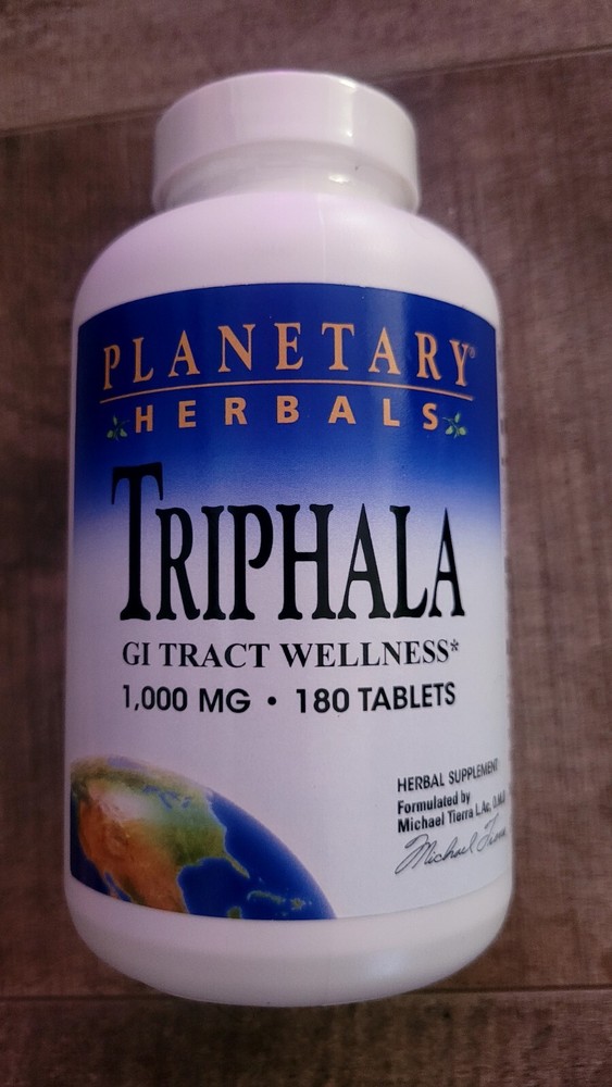 Planetary Herbals,Triphala,GI Tract Wellness, 1,000 mg,180 Tablets 3/2025 Sealed