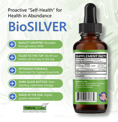 BioSILVER Ionic Colloidal Silver 20 PPM Liquid 4oz Dropper by Thrival Labs