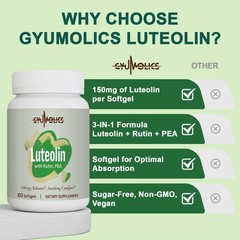 Gyumolics Luteolin 150mg Soothing Comfort Supplement 120 Softgels 2 pcs