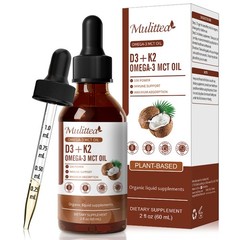 4 in 1 Vitamin D3 K2 Liquid Drops 2 Fl Oz Liquid Drops Immune Bone Heart Health