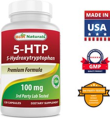 Best Naturals 5-HTP 100 mg 120 Capsules Serotonin Support for Sleep & Stress