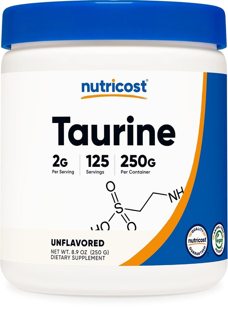 Nutricost Taurine Powder 250g 2000mg Supplement 125 Servings