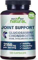 Why Not Natural Glucosamine Chondroitin MSM Joint Support Supplements – 120 Caps
