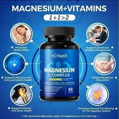 2-Pack Magnesium 7 Complex 120 Capsules, Advanced Daily Wellness Blend, Natural