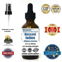 ORGANIC NASCENT IODINE-1000mcg per Serving-1200 servings-USA Made-Non Allergenic