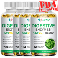 Digestive Enzymes 1200mg Blend 120 Capsules, 10 Strains 10 Billion Probiotic CFU