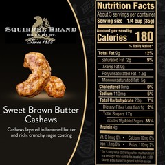 Squirrel Brand Sweet Brown Butter Cashews, 3.5 Ounces Ounce (Pack of 1)