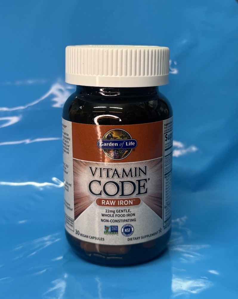Garden of Life Vitamin Code RAW IRON 30 Vegan Capsules EXP 01/2026 NEW NO BOX