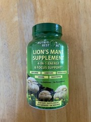 Nutrition Restore Lions Mane Mushroom 120ct 4in1 Energy Memory Focus EXP 2/28