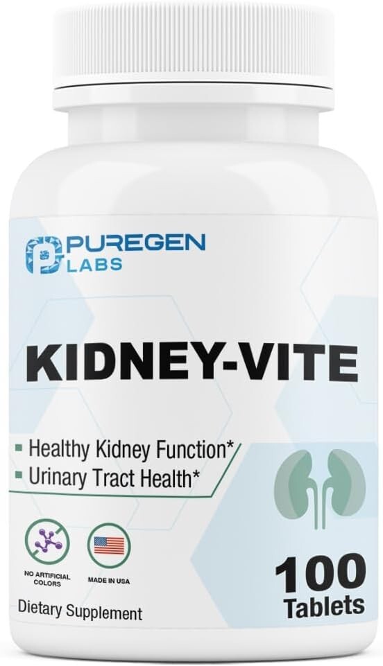 Puregen Labs Kidney-Vite *Premier Kidney, Renal Support* 100 Vegetarian Tablets