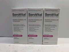 (3) SeroVital Anti Aging Rapid Dissolve Fruit Punch Powder 14 Sachets 10/2026