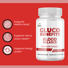 Gluco Benefits-Blood Support- 12 Bottles- 720 Capsules