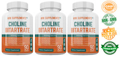 3 pk Choline Bitartrate 900mg Brain Memory Booster Phosphatidylcholine Nootropic