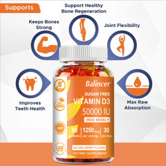 Vitamin D3 50000 IU Gummies Promotes Healthy Teeth Bone And Muscle Function