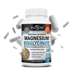 Magnesium Bisglycinate 400mg | 120 Capsules | Buffered Supplement | by Balincer