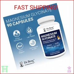 Dr. Berg Magnesium Glycinate 90ct – 4-in-1 Chelated for Muscle, Nerve, Sleep & S