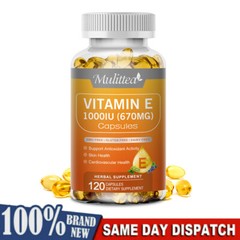 Mulittea Vitamin E 1000 IU – 120 Softgel Capsules Antioxidant Support Eye Health