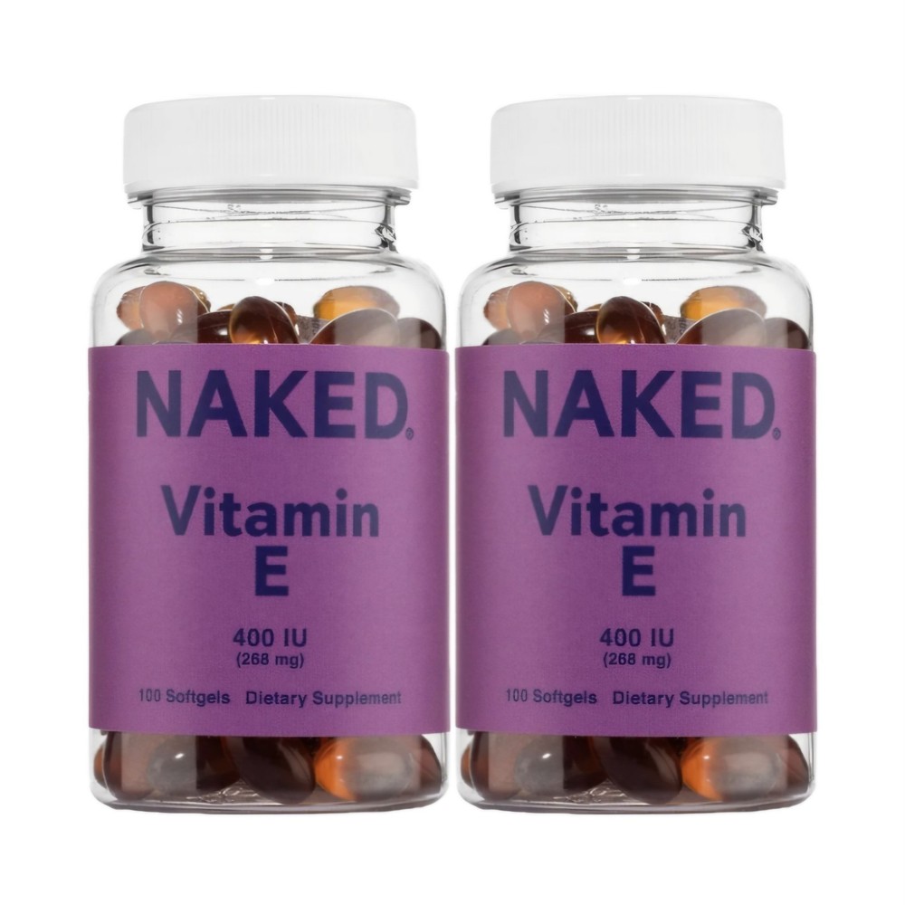 Naked Vitamin E (2 PACK) 400 IU Natural Vitamin E Supplement 100 Softgels