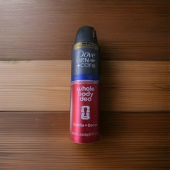 Dove Men+Care Whole Body Deo Aluminum Free Deodorant Spray Vanilla + Grey
