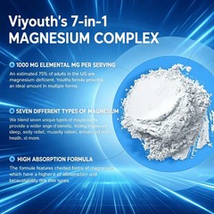 ViYouth Magnesium 7-advanced 1000mg 2-Pack High Absorption Bone & Heart Health