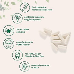 NMN Complex 1,000mg – 120 Caps | 10-in-1 NAD+ Booster with Resveratrol, CoQ10 &-